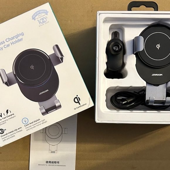 JOYROOM 15W WIRELESS CHARGING GRAVITY CAR HOLDER W/ VENT CLIP - Picture 1 of 4